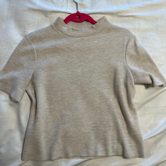 Beige Mock neck t-shirt Zara - Picture 1 of 2